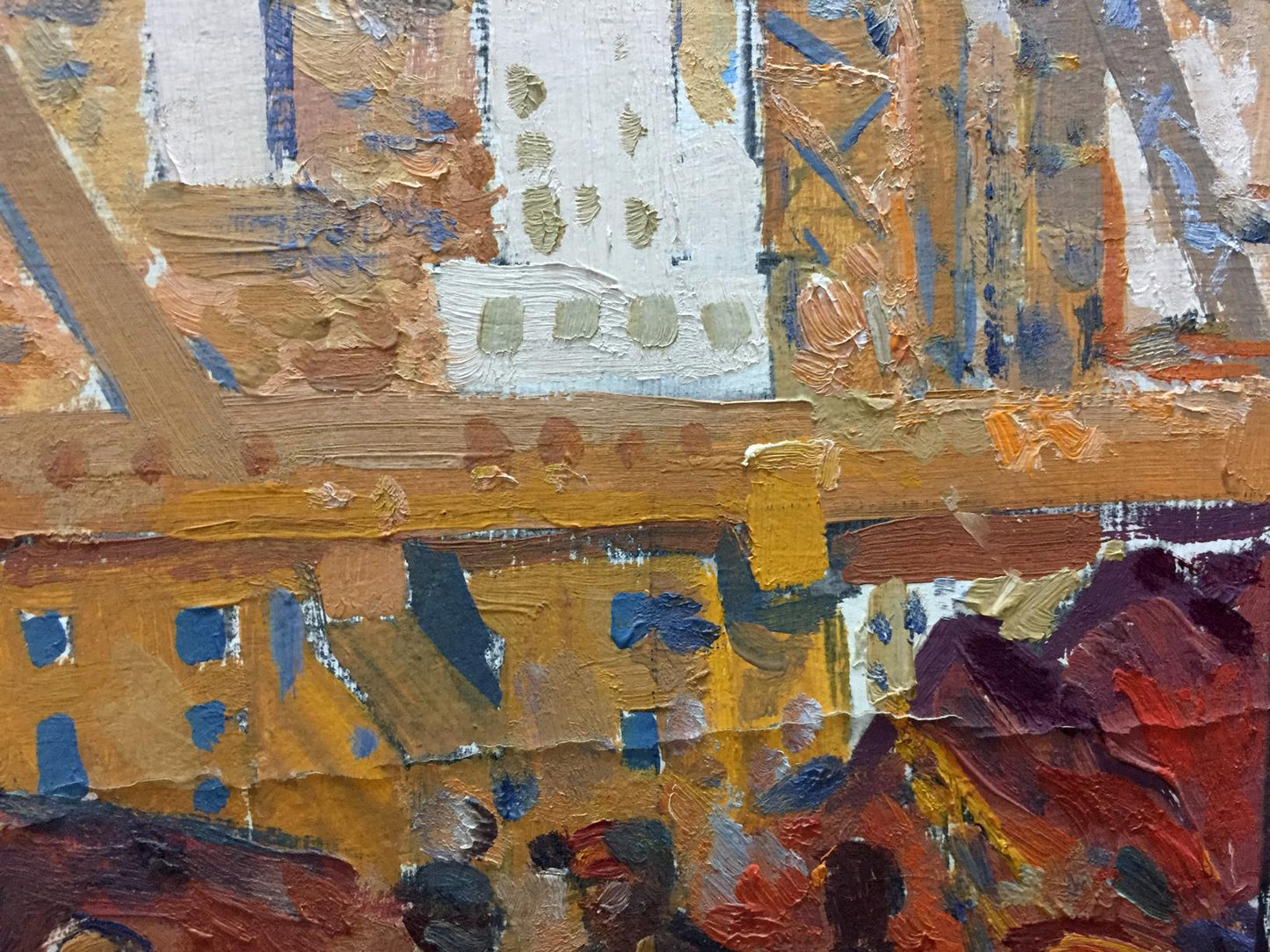 Oil painting of building complex by Kostenko Anatoly Alexandrovich