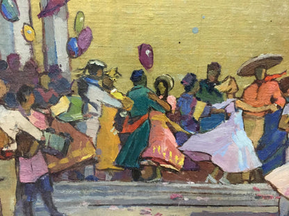 Vibrant oil painting Ball by Konstantin Ivanovich Pokulity with dancers