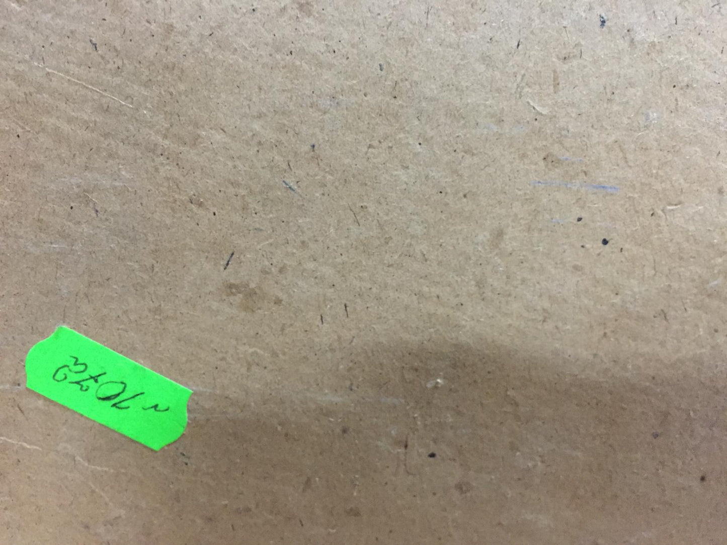Back of oil painting Ball by Konstantin Ivanovich Pokulity: green sticker on textured surface
