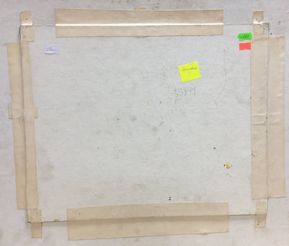 Back of Korostelev Vladimir Alexandrovich oil painting with dimensions taped on canvas