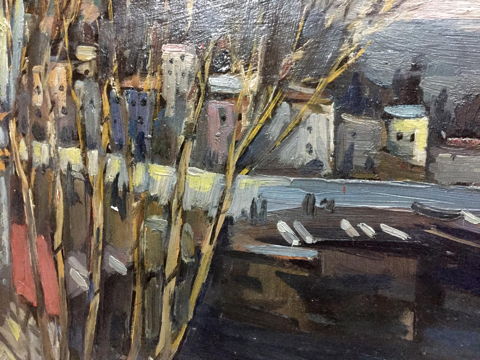 Oil painting City by Karelin Vyacheslav Dmitrievich, abstract earthy tones