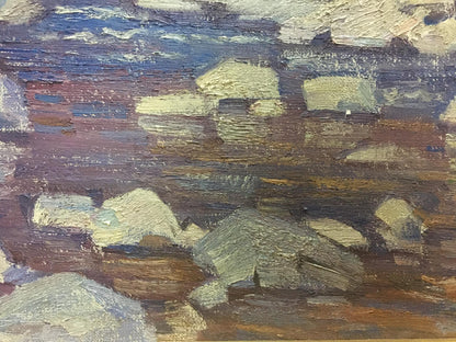 Impressionistic oil painting End of Winter by Gabda Vasily Georgievich