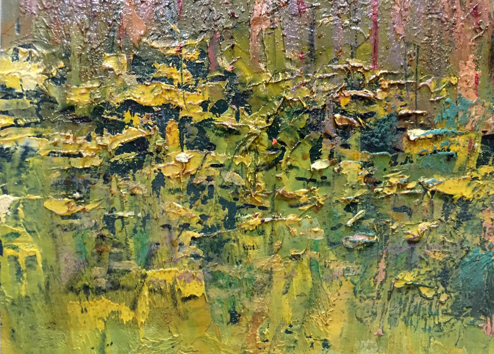 Oil painting Tropics Constantinople by Adolf Markovich, abstract yellow green textures