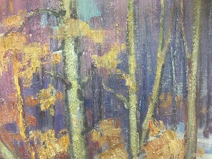 Oil painting End of Winter by Gabda Vasily Georgievich, textured trees