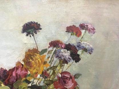 Vibrant oil painting by Chukhlantsev May Filippovich: colorful bouquet still life