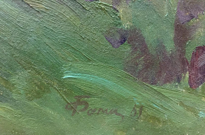 Oil painting Rural life by Fomin Anatoly Nikiforovich textured green brushstrokes