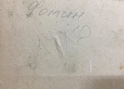 Handwritten Cyrillic script on back of Fomin Anatoly Nikiforovich oil painting