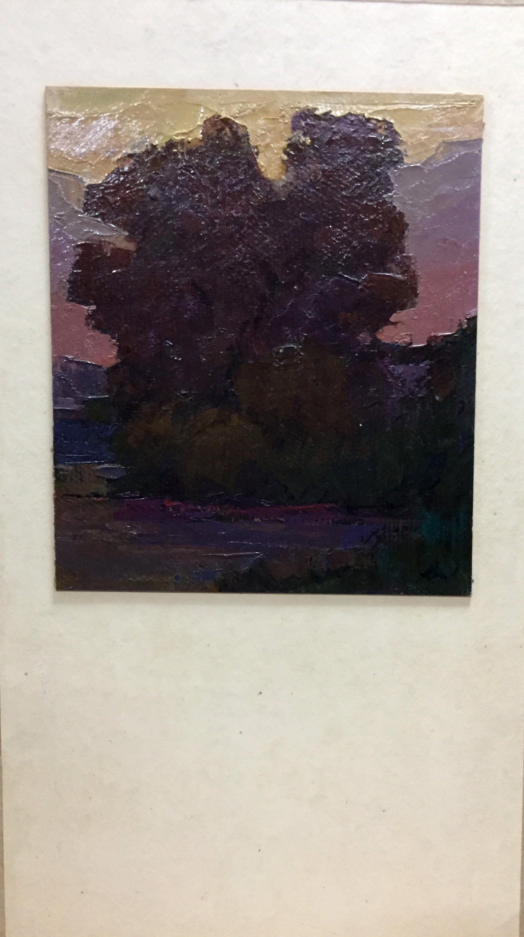 Oil painting Late evening Constantinople by Adolf Markovich textured tree twilight