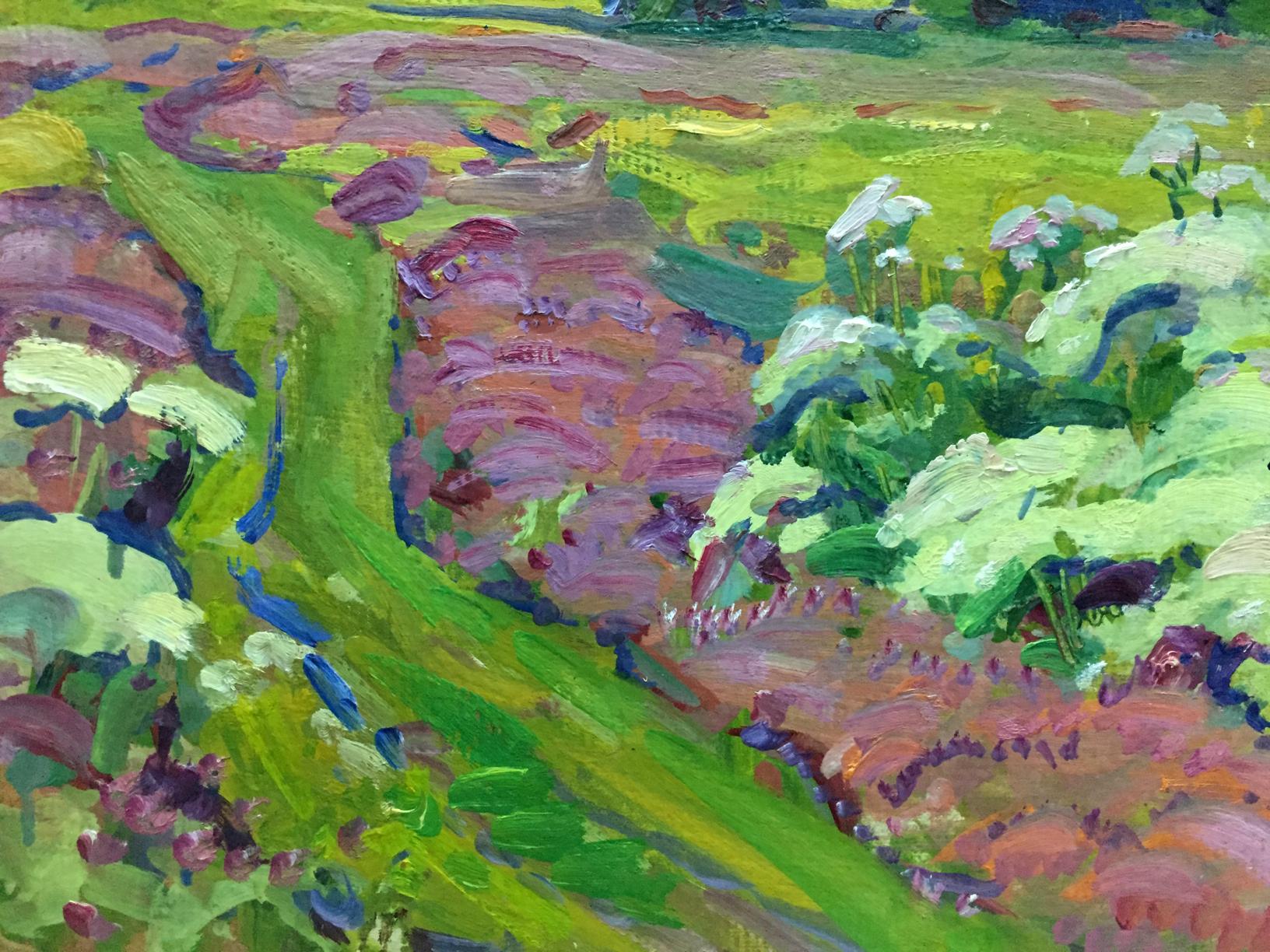 Vibrant impressionist oil painting Path to the forest by Georgy Sergeevich Kolosovsky