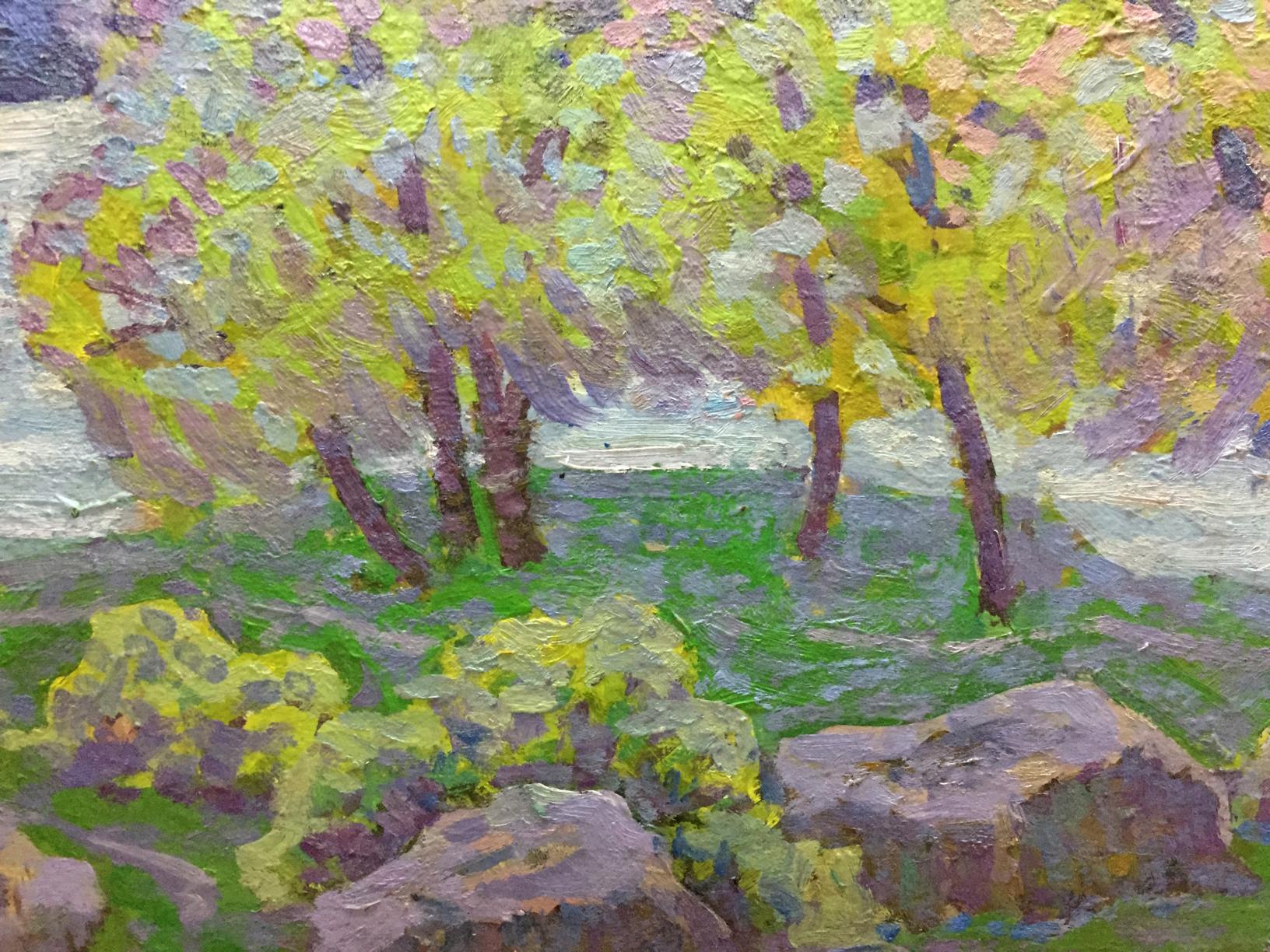 Vibrant impressionist oil painting Spring in Kherson region by Grigory Savelievich Ruban