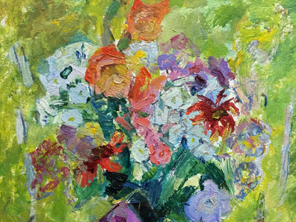 Oil painting Beautiful mood by Dovgalevskaya Vera Veniaminovna, vibrant bouquet