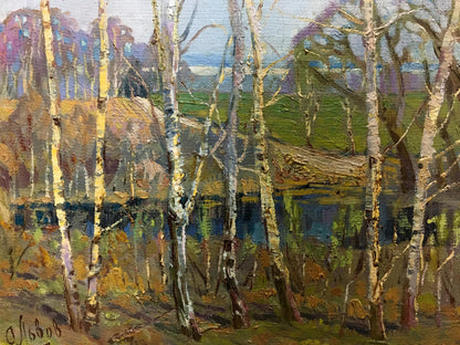 Oil painting of birch trees by Lvov Sergey Sergeyevich