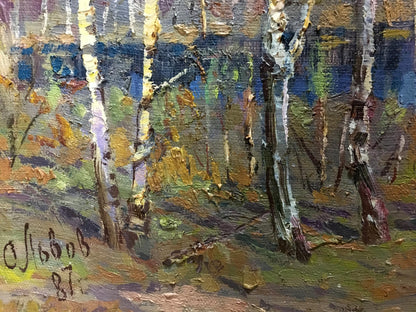 Oil painting of birch trees by Lvov Sergey Sergeyevich