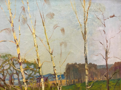 Oil painting by Lvov Sergey Sergeyevich: impressionistic birch trees