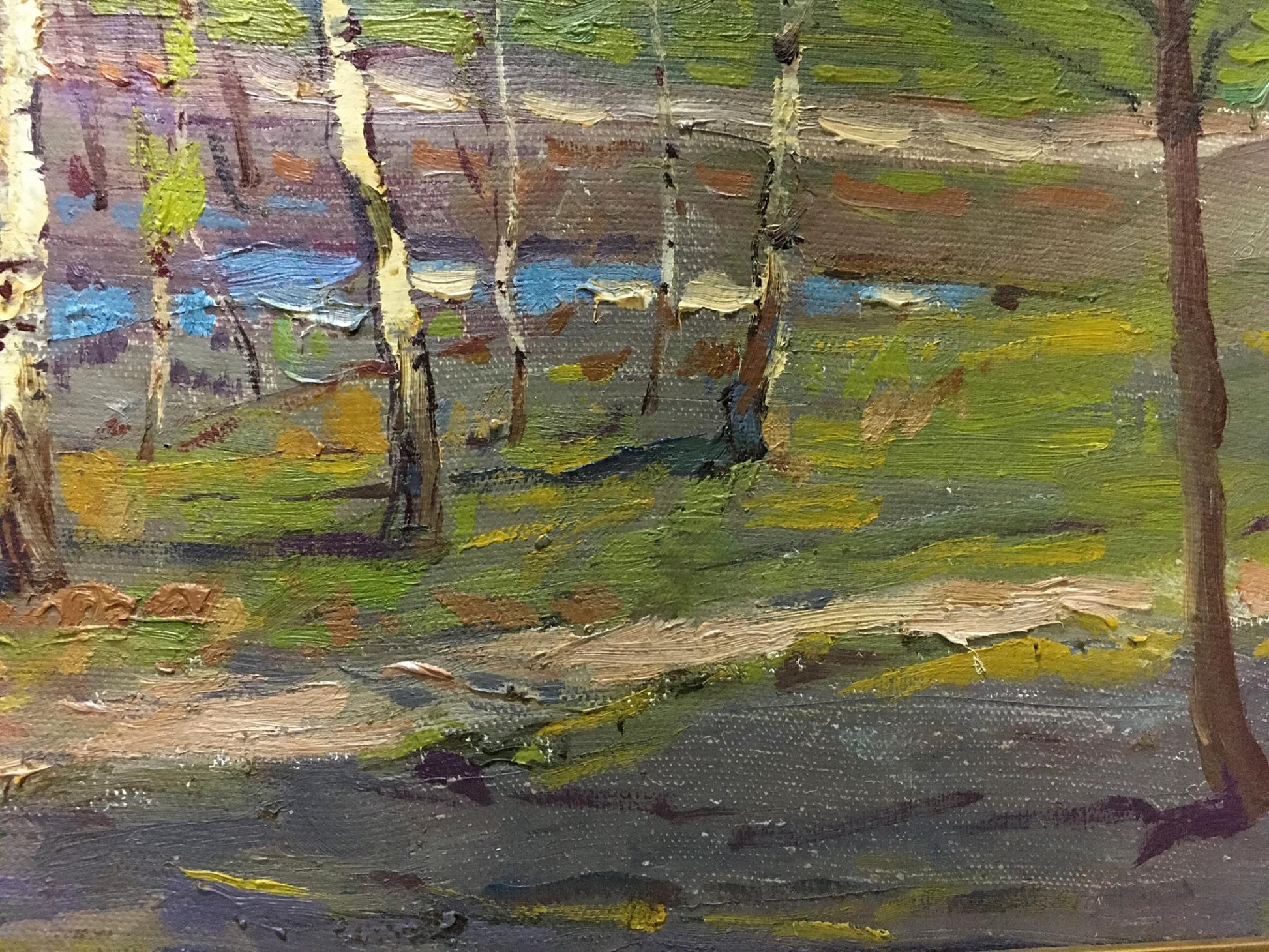 Impressionistic oil painting of birch forest by Lvov Sergey Sergeyevich