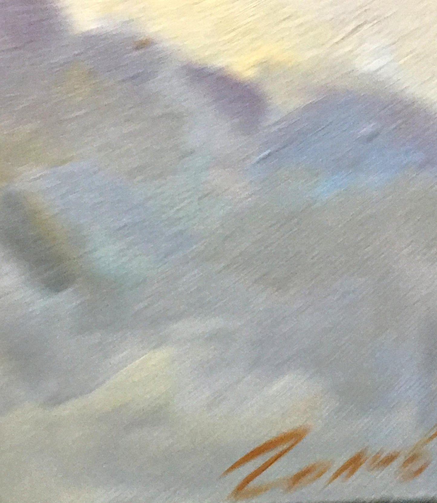 Oil painting Portrait of a girl Golovina R. with pastel clouds