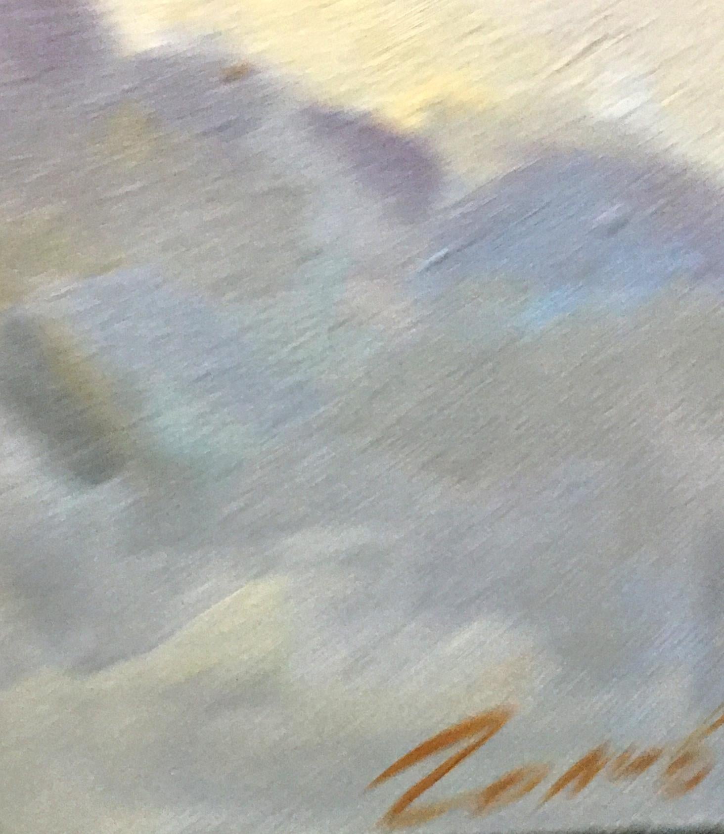 Oil painting Portrait of a girl Golovina R. with pastel clouds