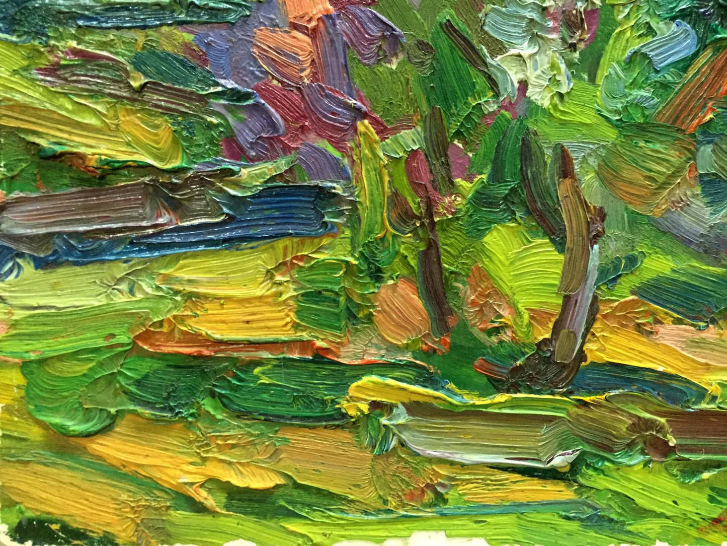 Vibrant abstract oil painting Green garden by Sergey Dupliy