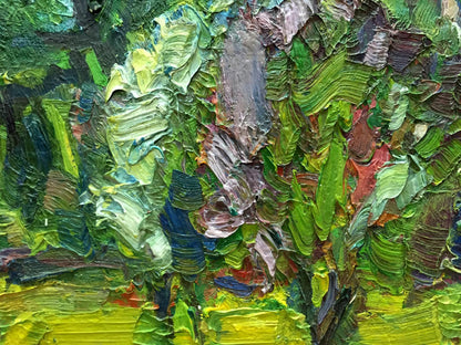 Abstract oil painting of tree in sunlight by Sergey Dupliy