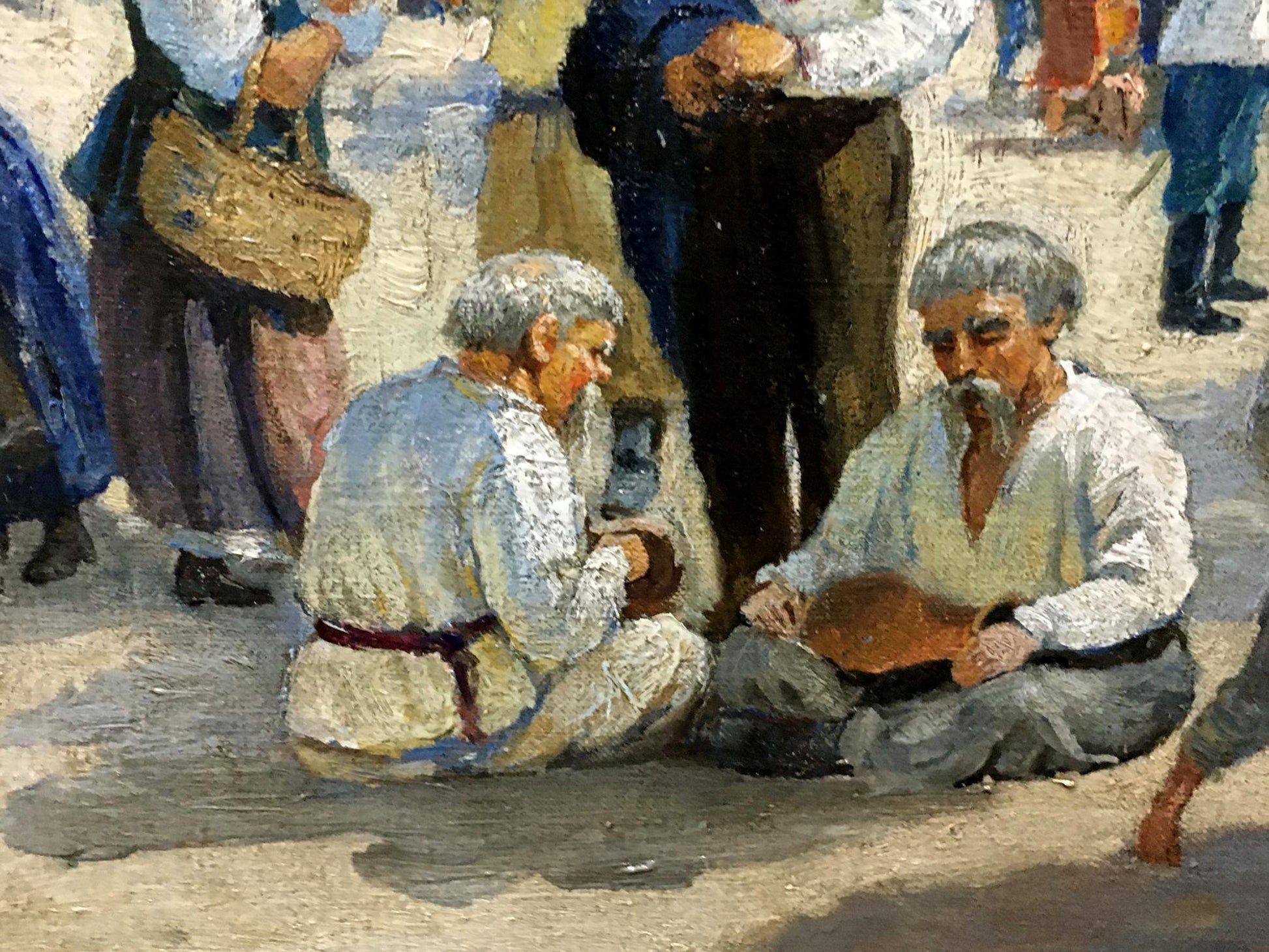 Rustic wooden lute in Ilyinsky fair in Romny oil painting by Dubinchuk Victor