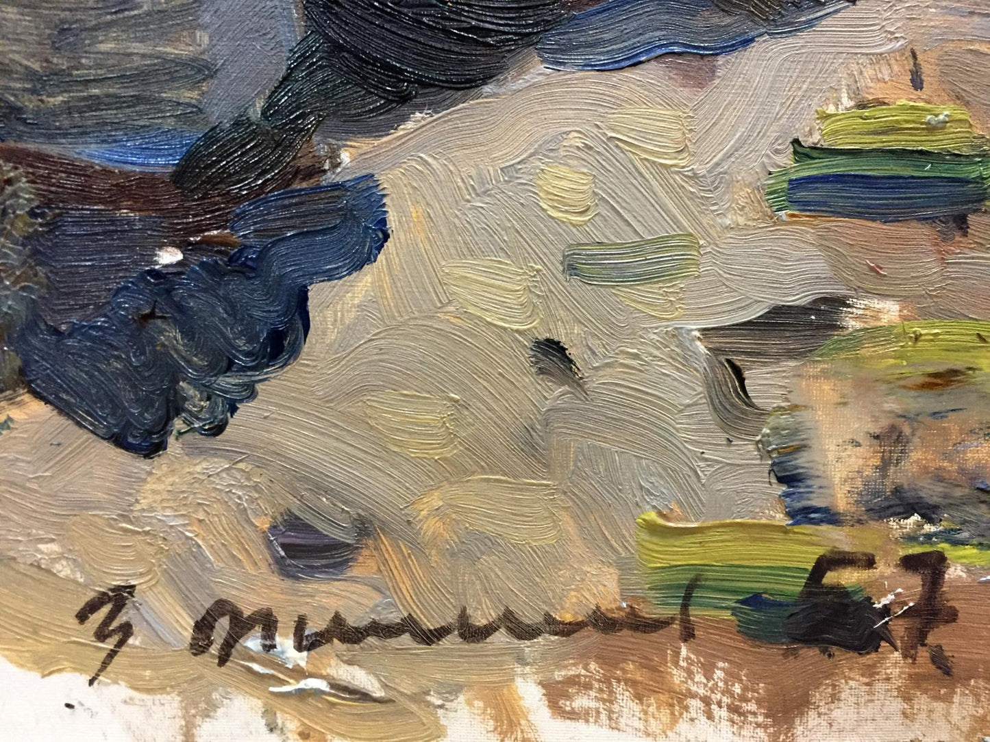 Oil painting Seascape Filippov Z. I. with textured impasto brushstrokes