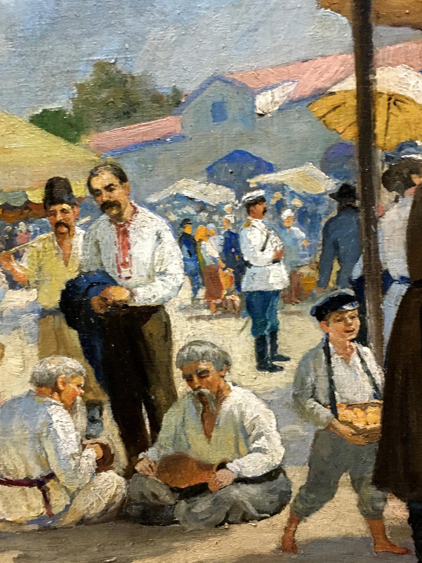 Vibrant oil painting of Ilyinsky fair in Romny by Dubinchuk Victor