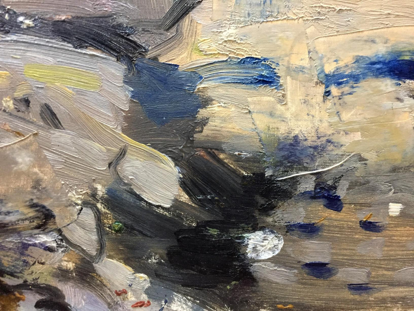 Abstract oil painting Seascape by Filippov Z. I. in blue, gray, black, beige