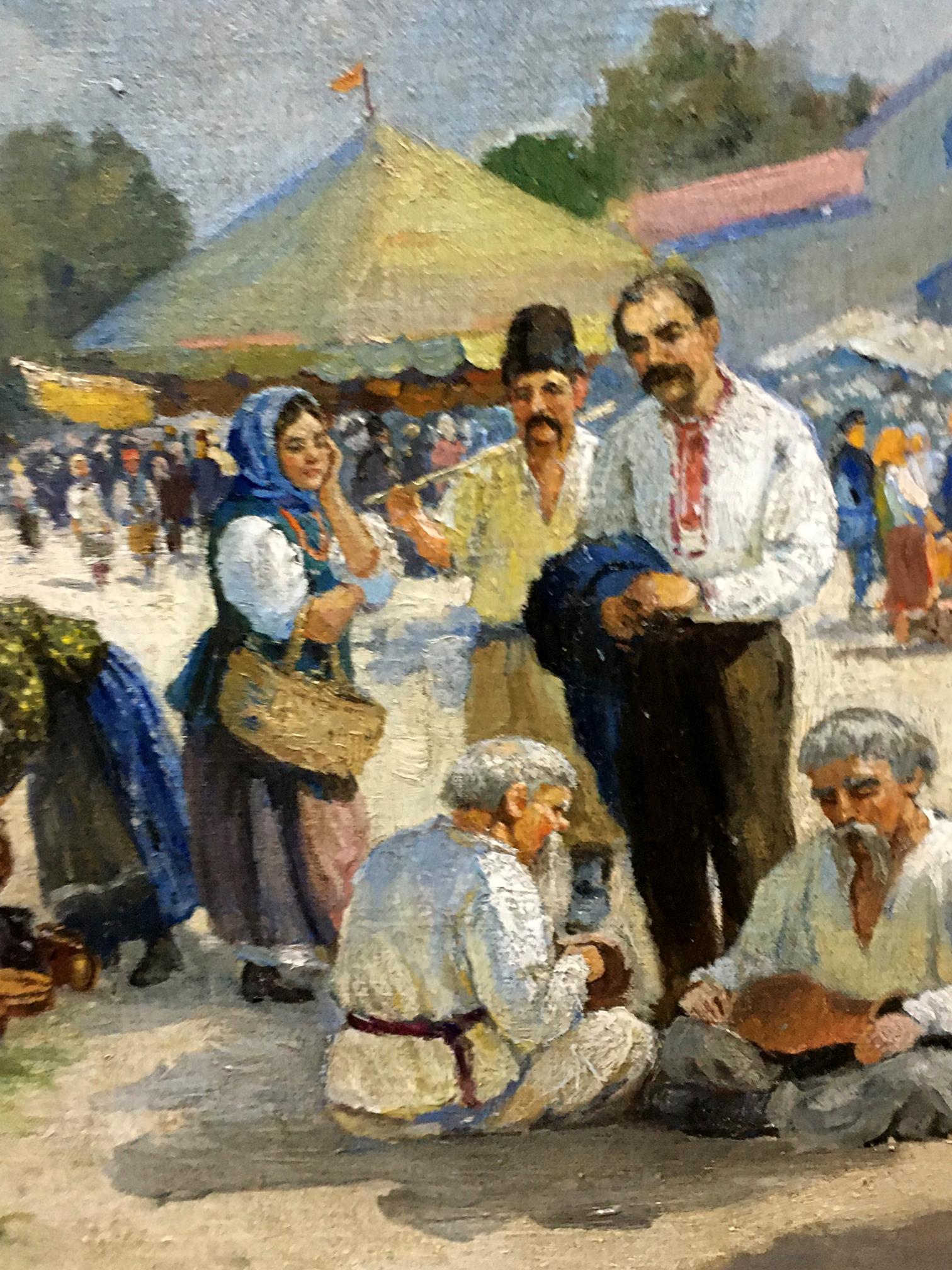 Vibrant oil painting Ilyinsky fair in Romny by Dubinchuk Victor