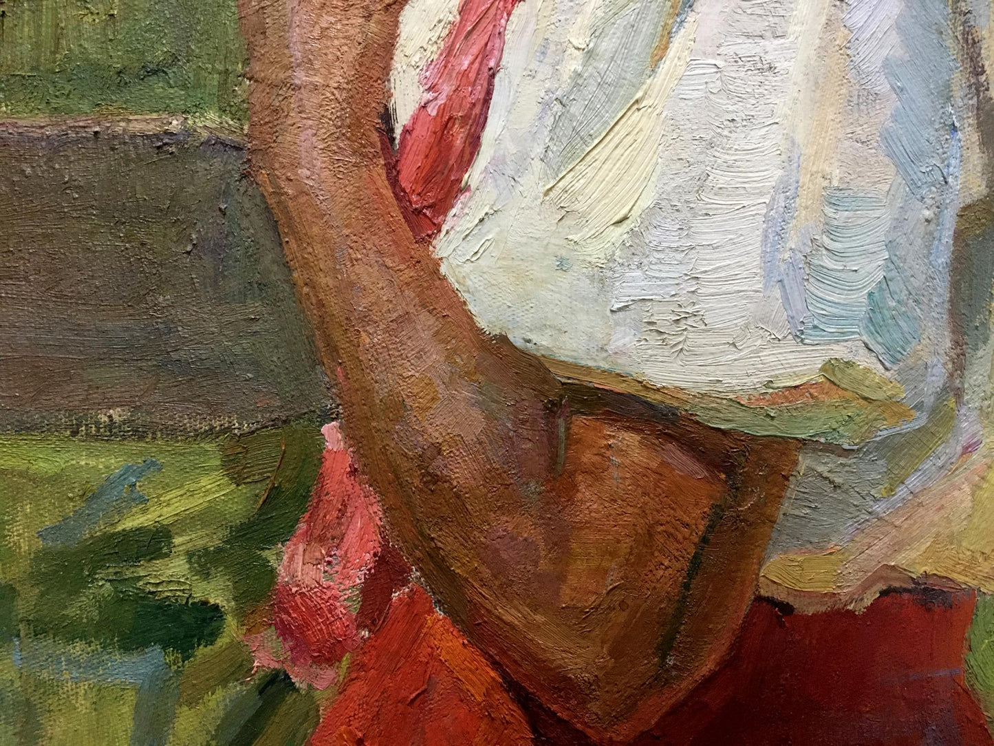 Textured oil painting of woman portrait by Trohimenko Karp Demyanovich