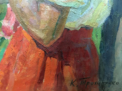 Oil painting of woman portrait by Trohimenko Karp Demyanovich