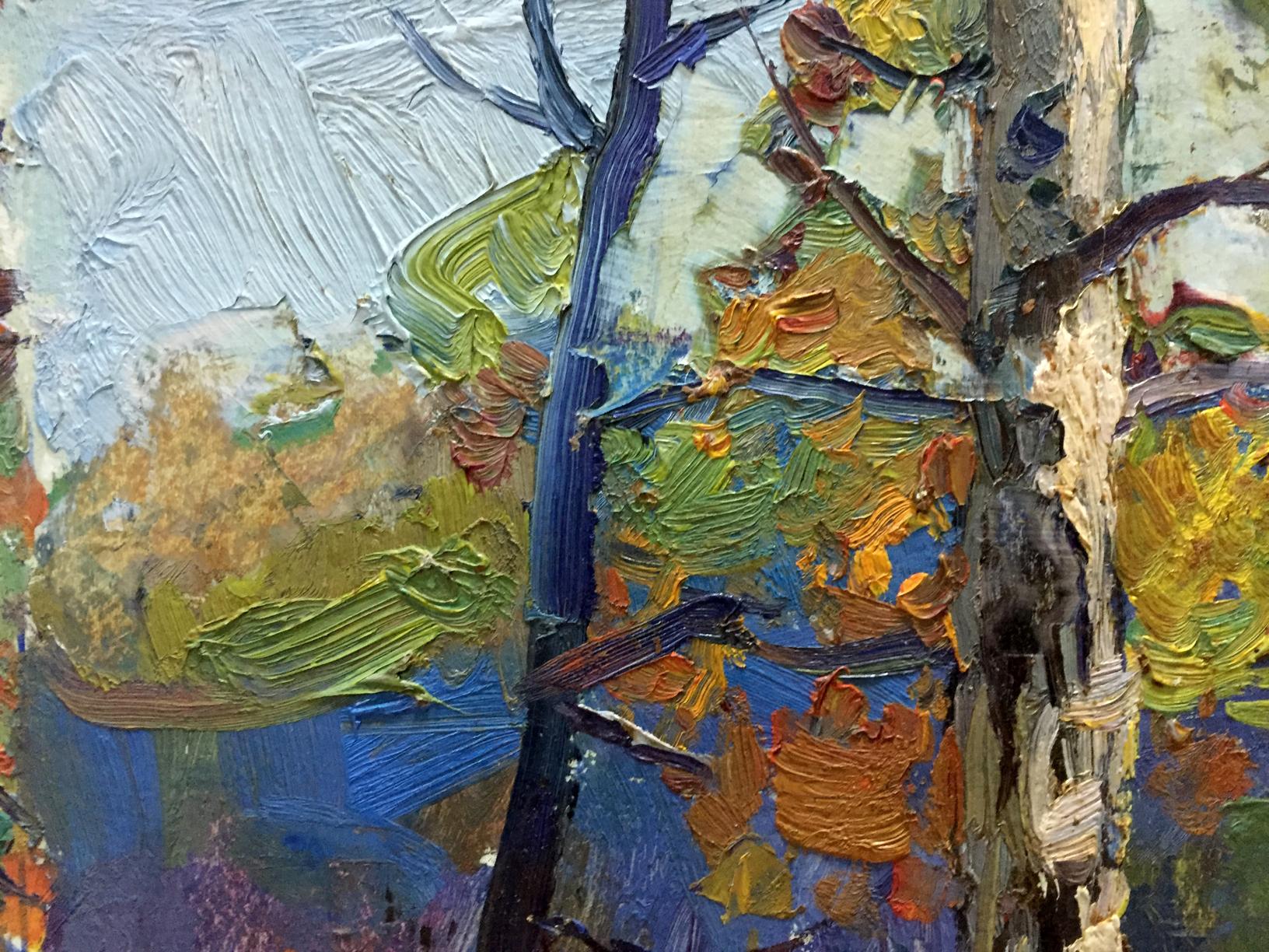 Oil painting of autumn forest landscape by Gantman Moisey Faibovich
