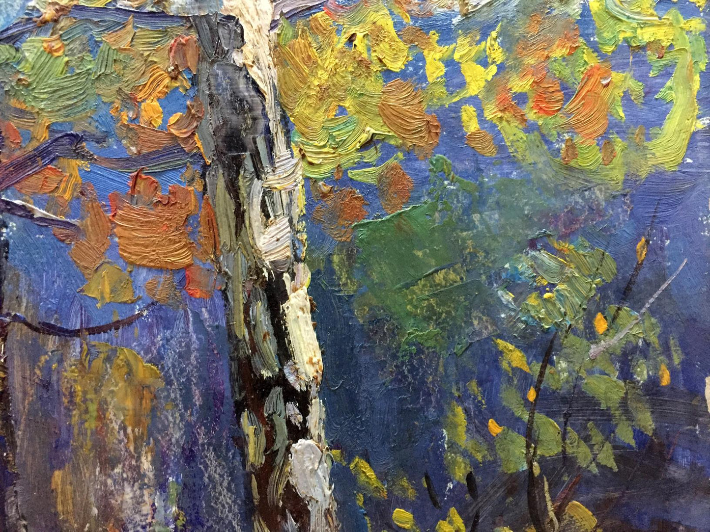 Oil painting of birch tree by Gantman Moisey Faibovich