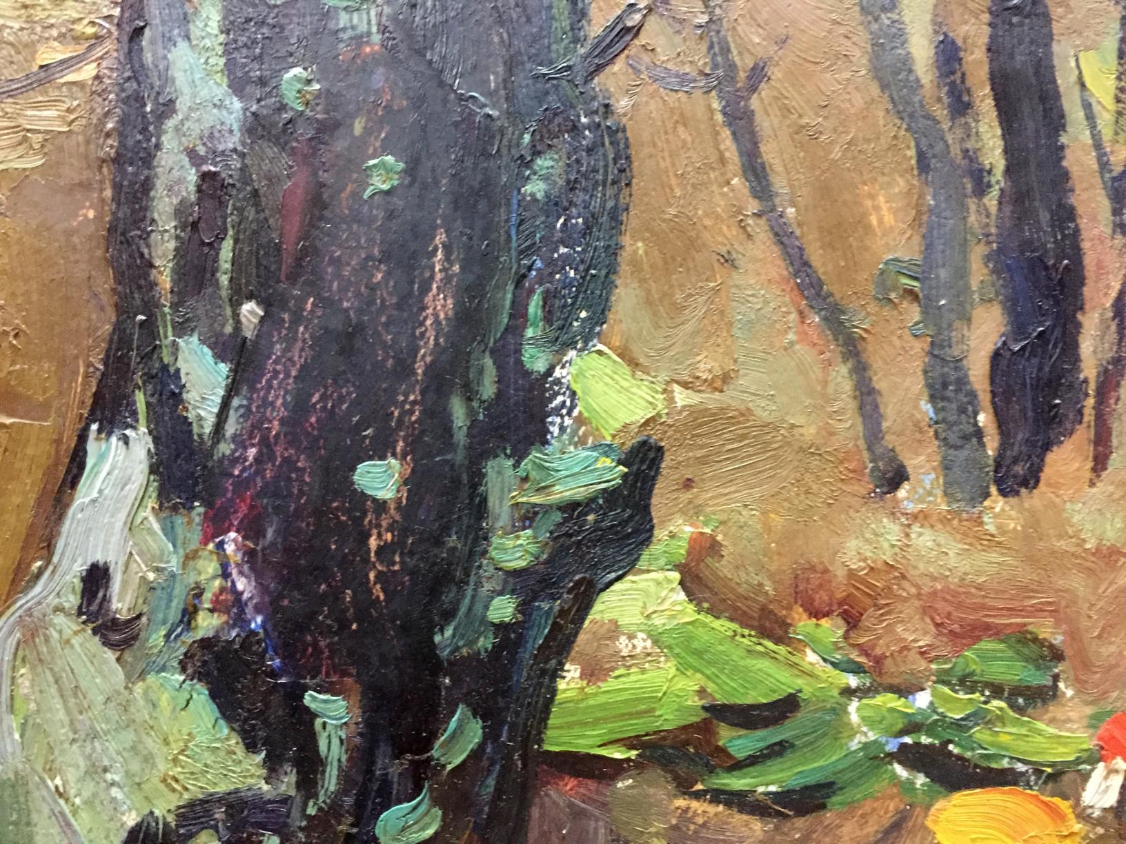 Oil painting of Mushroom glade forest by Moses Faybovich Gantman