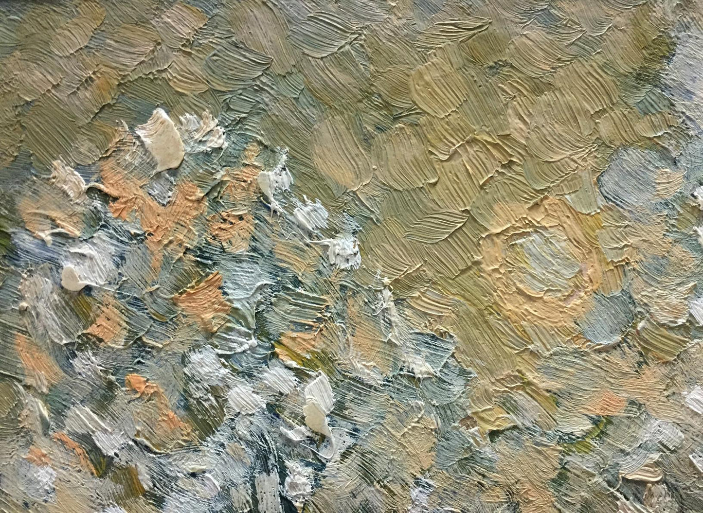 Textured oil painting of trees in garden by Dupliy Sergey Alexandrovich