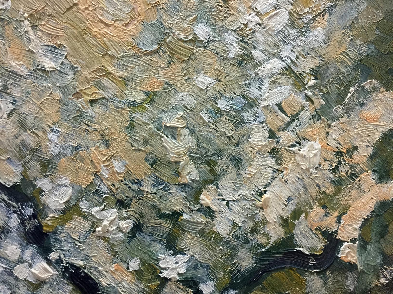 Oil painting Trees in the garden by Dupliy Sergey Alexandrovich, textured impasto canvas