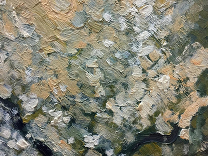 Oil painting Trees in the garden by Dupliy Sergey Alexandrovich, textured impasto canvas