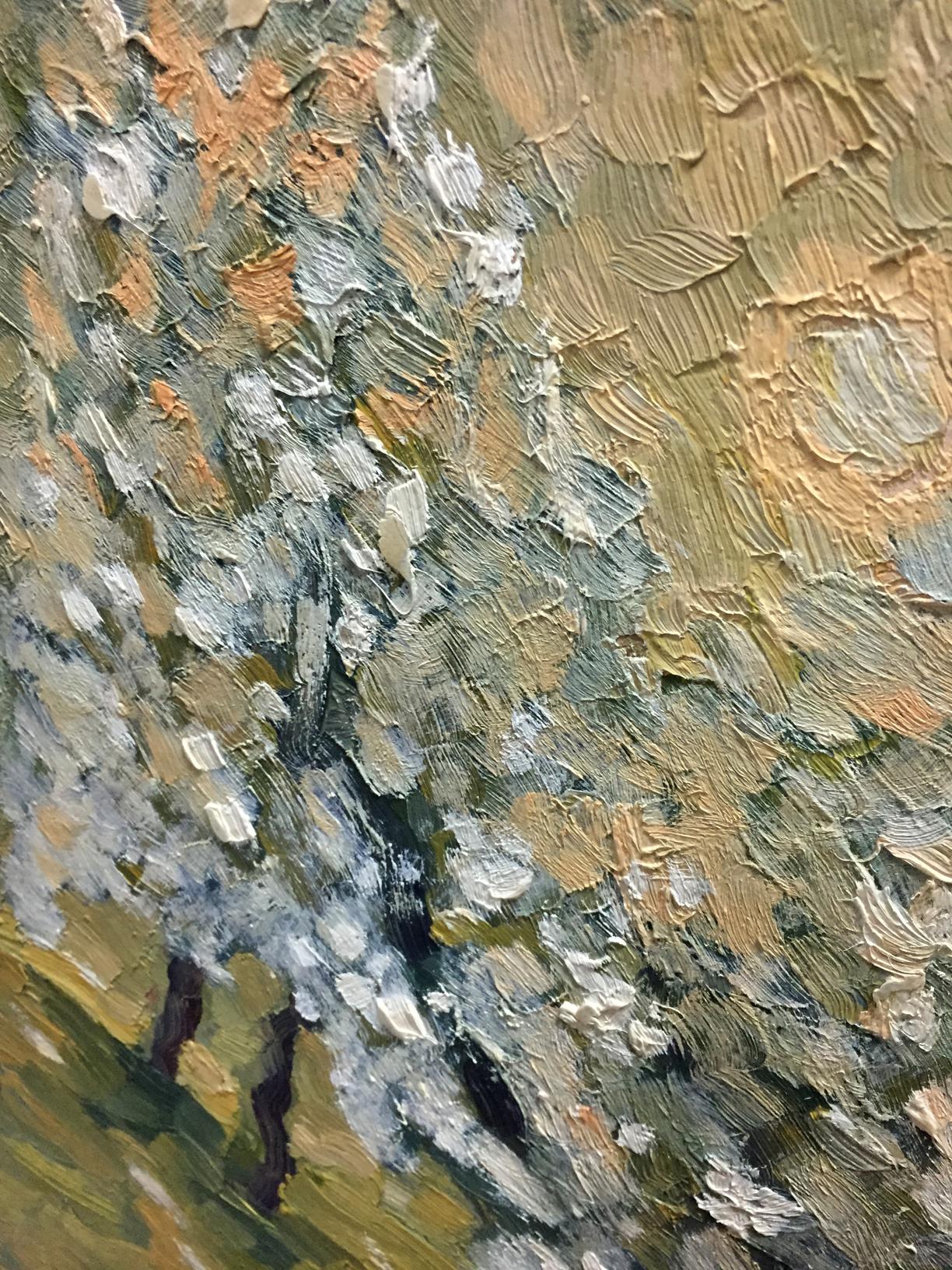 Textured oil painting Trees in the garden by Dupliy Sergey Alexandrovich