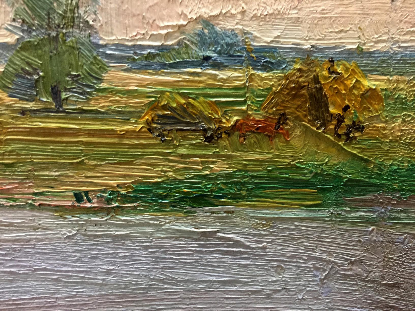 Impasto textured oil landscape by Grigoryev Sergey Alekseevich