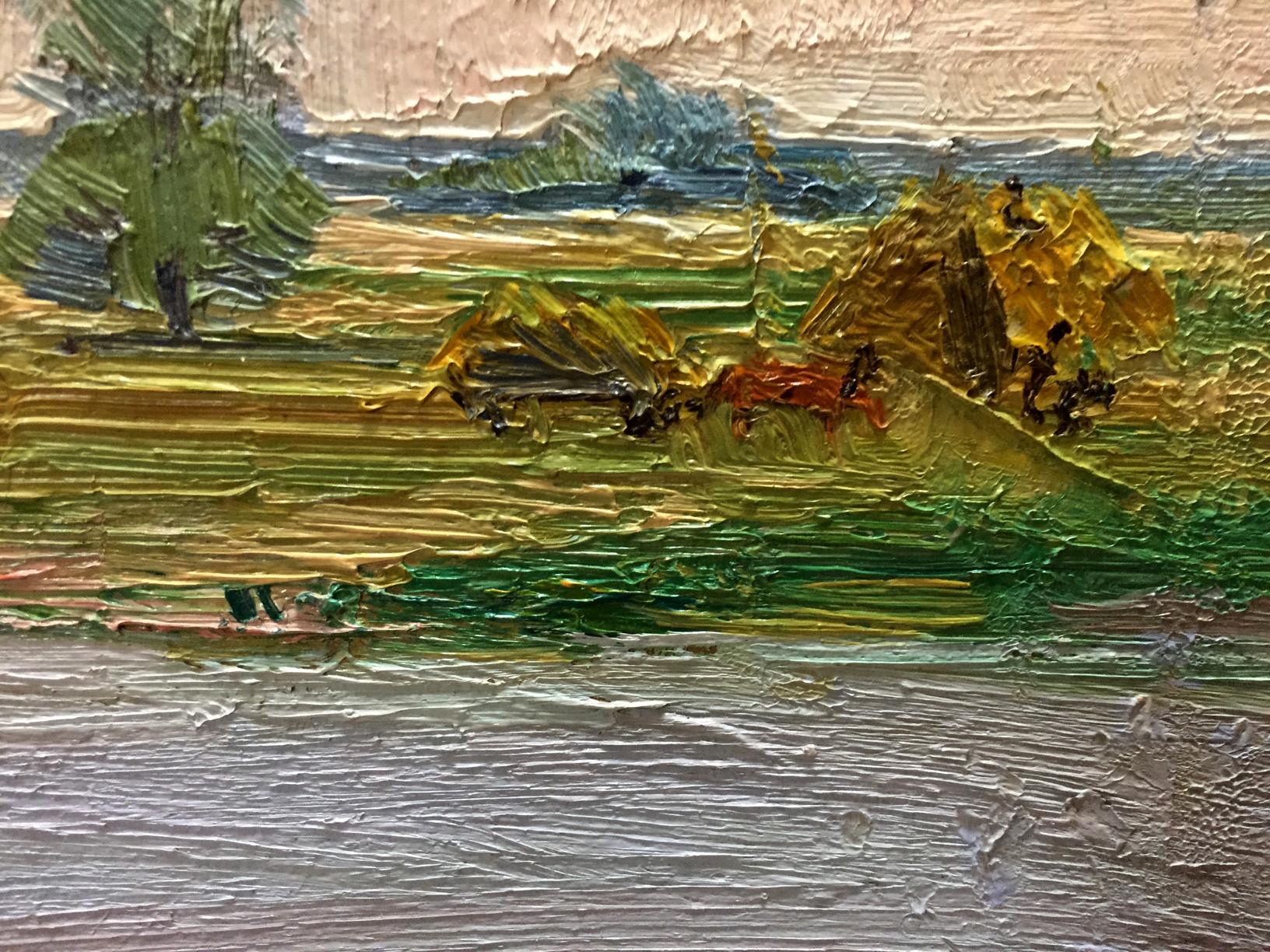 Impasto textured oil landscape by Grigoryev Sergey Alekseevich