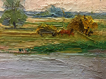 Impasto textured oil landscape by Grigoryev Sergey Alekseevich