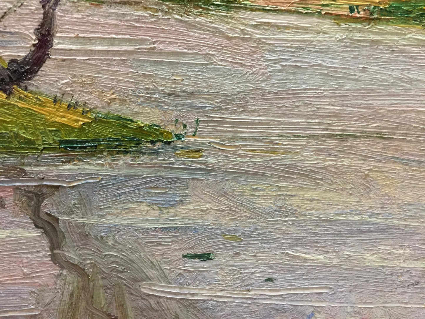 Textured oil painting of fishing landscape by Grigoryev Sergey Alekseevich