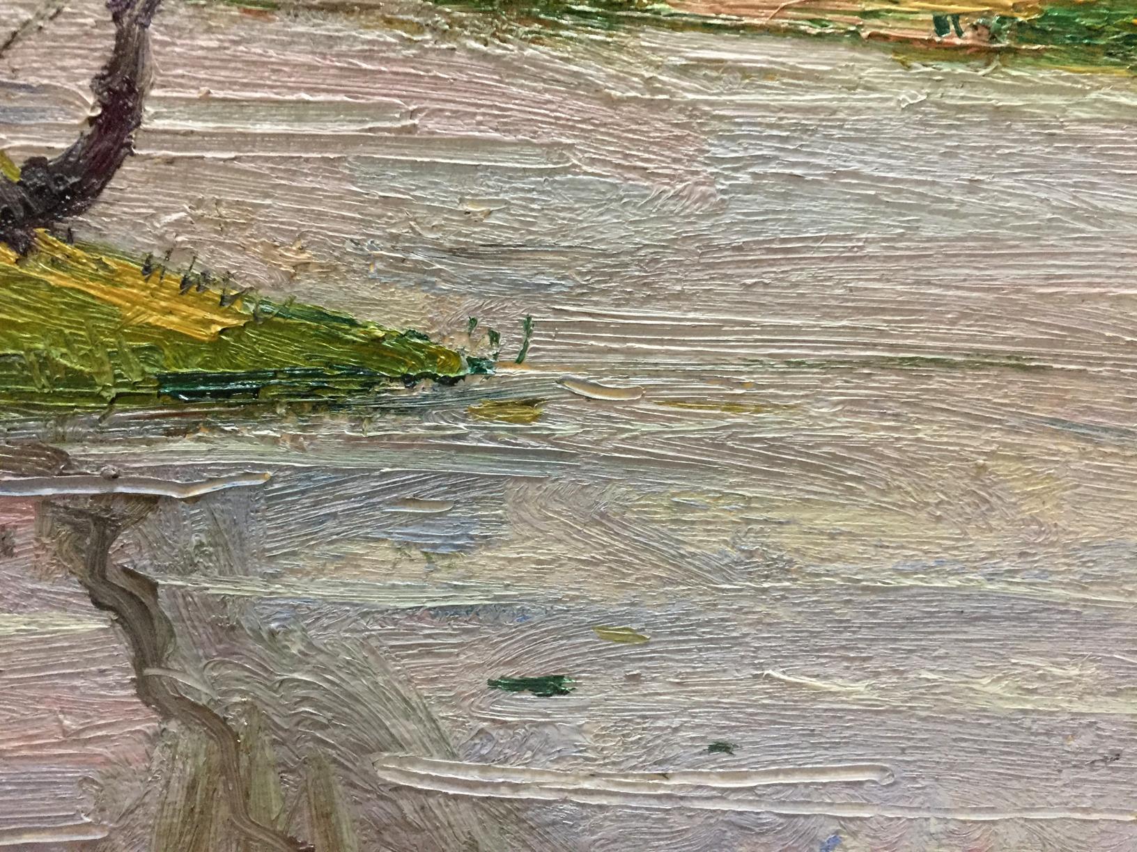 Textured oil painting of fishing landscape by Grigoryev Sergey Alekseevich