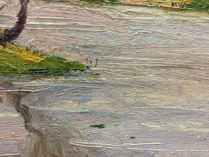 Textured oil painting of fishing landscape by Grigoryev Sergey Alekseevich