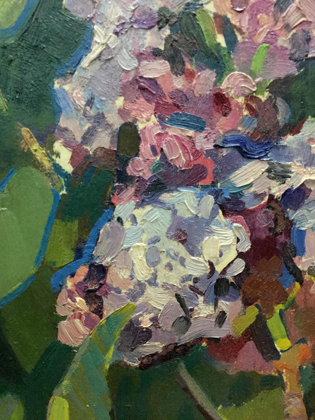 Oil painting Lilac Gorinov Spartak Petrovich with pink purple hydrangeas