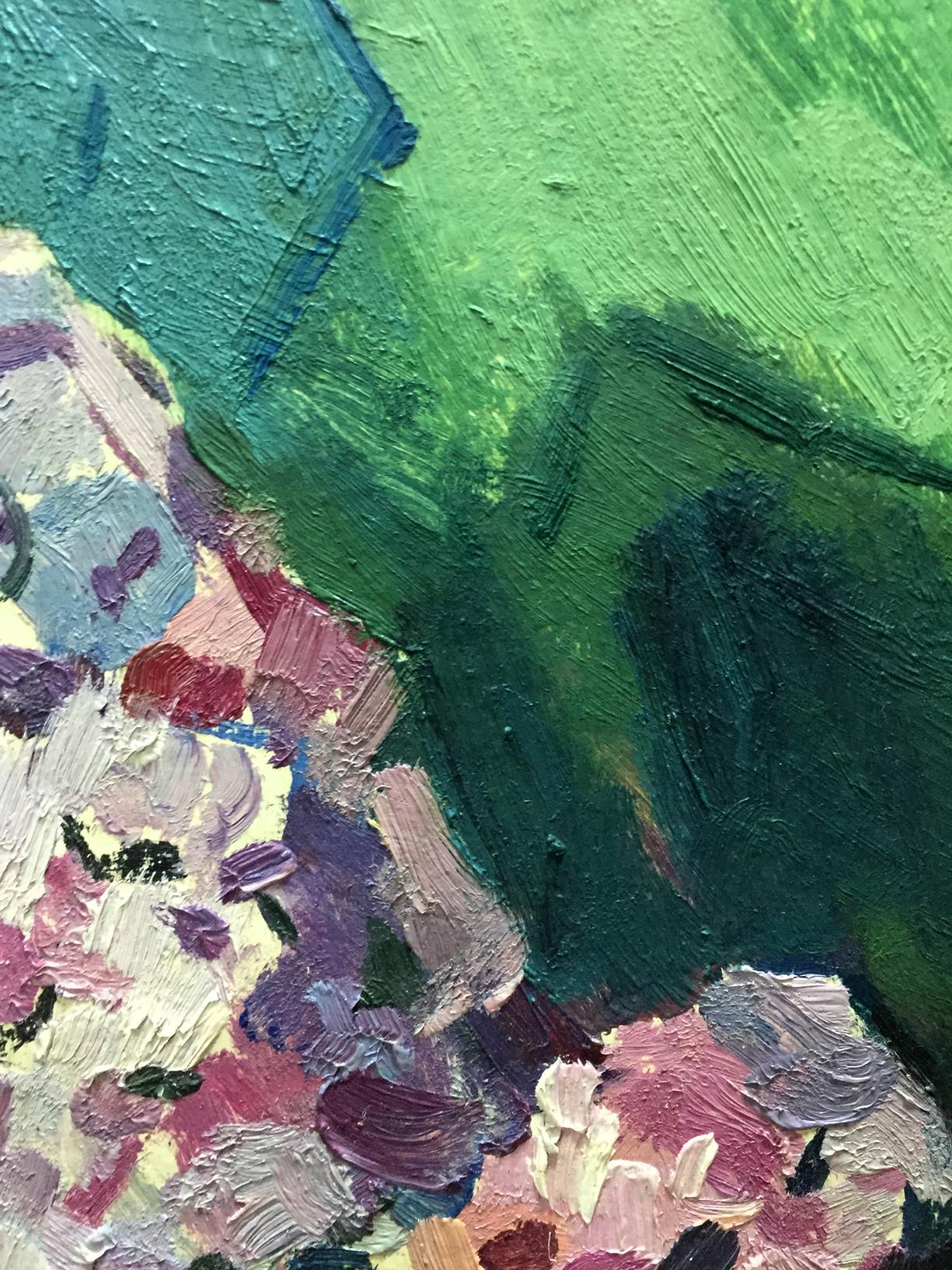 Oil painting Lilac by Gorinov Spartak Petrovich in green purple pink white