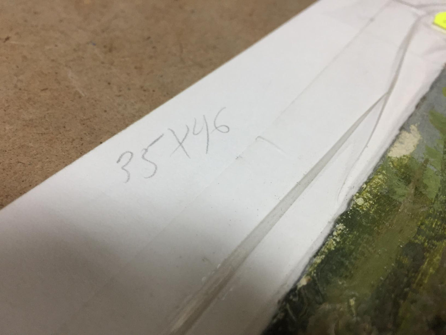 White plastic ruler with handwritten marks in Pidgayko L. S oil painting