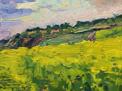 Vibrant yellow rapeseed field by Mordovets Andrey Nikitich oil painting