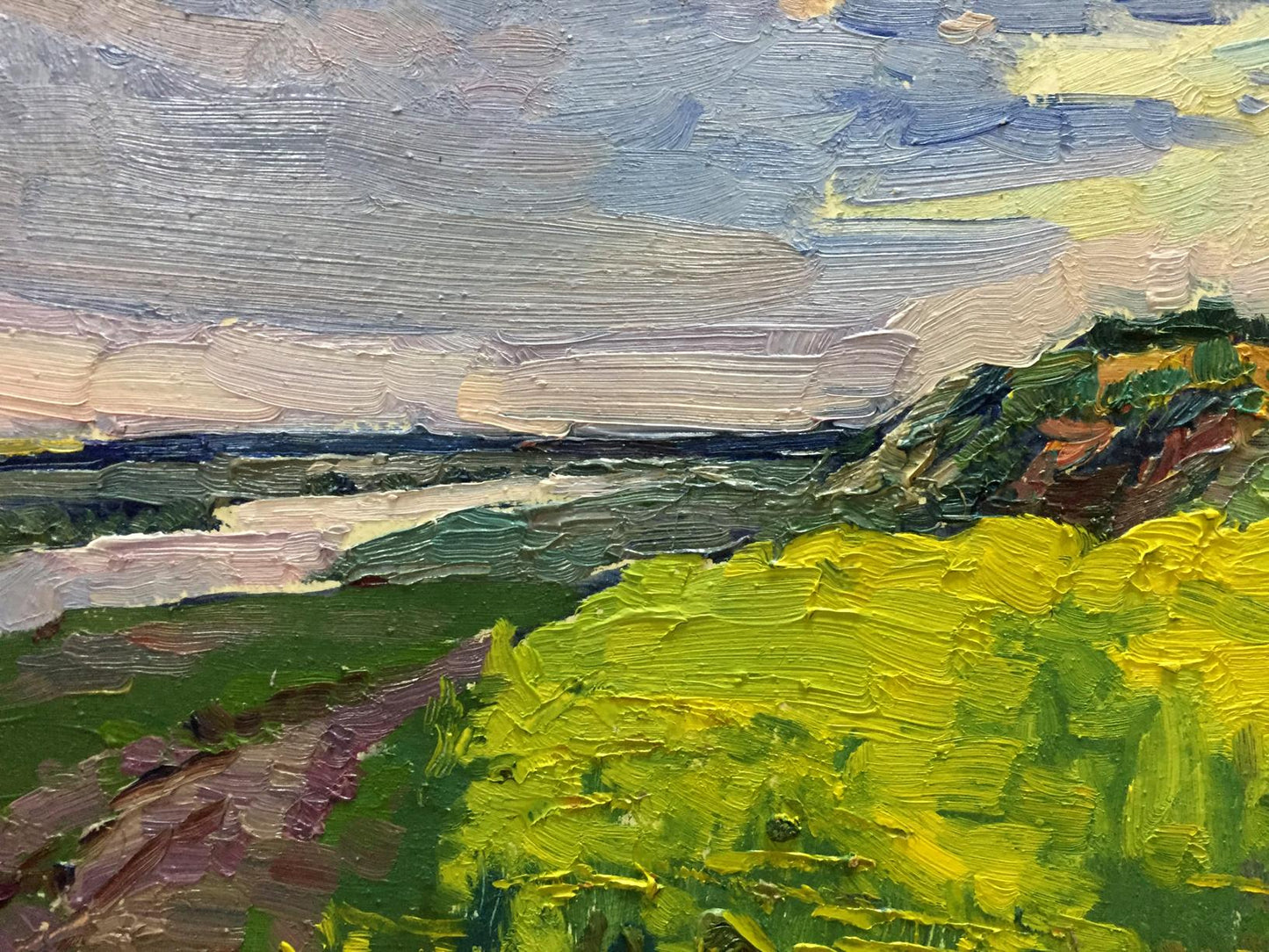 Vibrant impressionist oil painting of flower field by Mordovets Andrey Nikitich