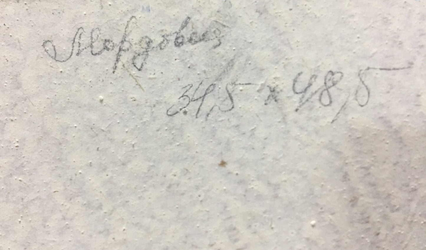 Handwritten inscription on back of Oil painting Flower field Mordovets Andrey Nikitich