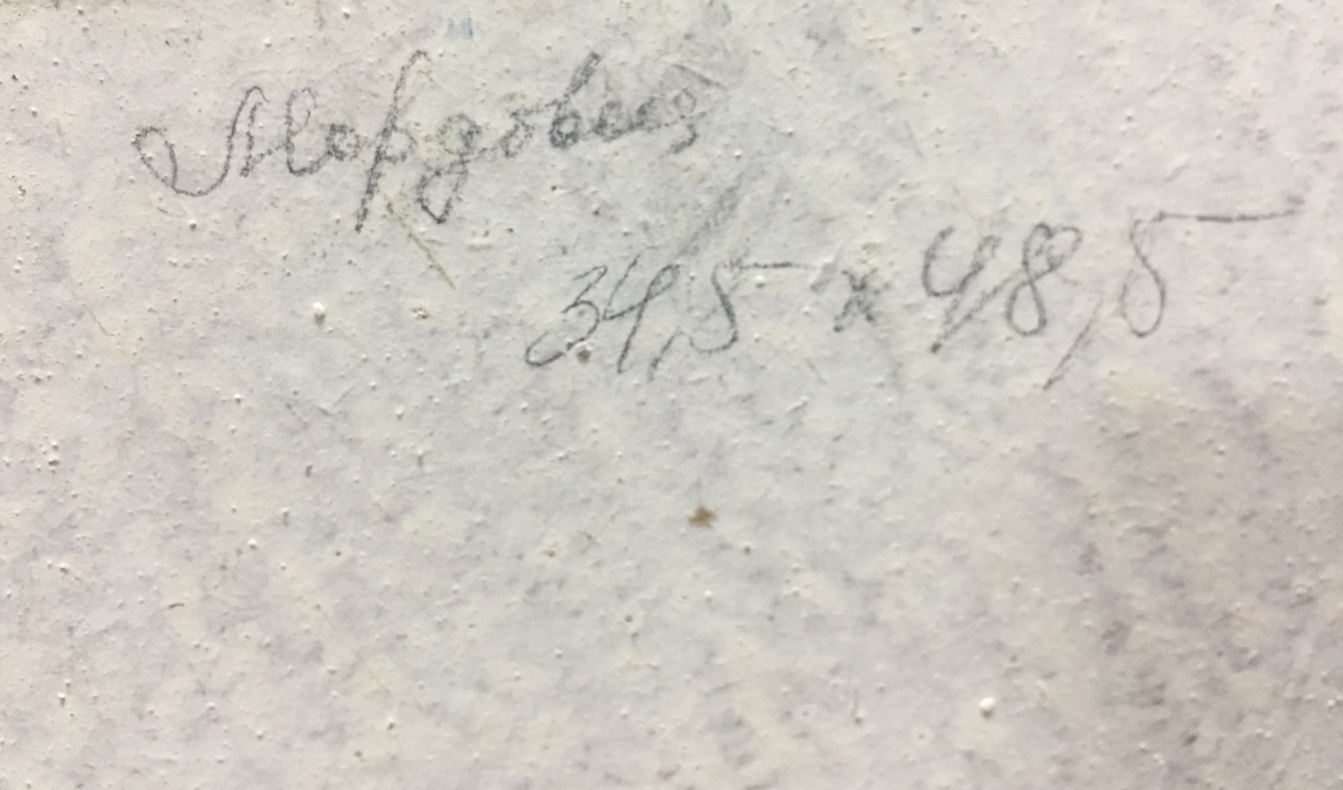 Handwritten inscription on back of Oil painting Flower field Mordovets Andrey Nikitich